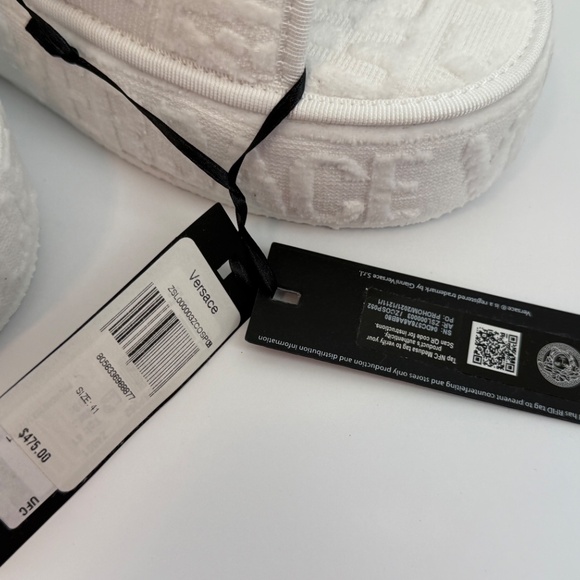 Versace White Medusa Head Fabric platform slippers new / pick size Variety - Picture 8 of 16